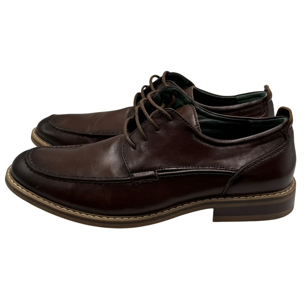 Oliver Mason Tyler Shoes Men's 9.5 Brown Leather Look Oxford Dress Casual Lace